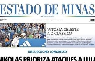 Confira a capa do Estado de Minas do dia 09/02/2026