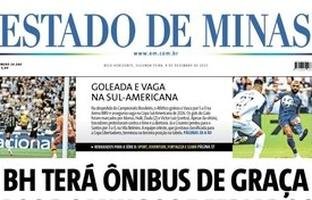 Confira a capa do Estado de Minas do dia 08/12/2025