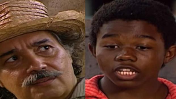 Calixto (Pedro Paulo Rangel) e Buscap� (Luiz Ant�nio) em O Cravo e a Rosa