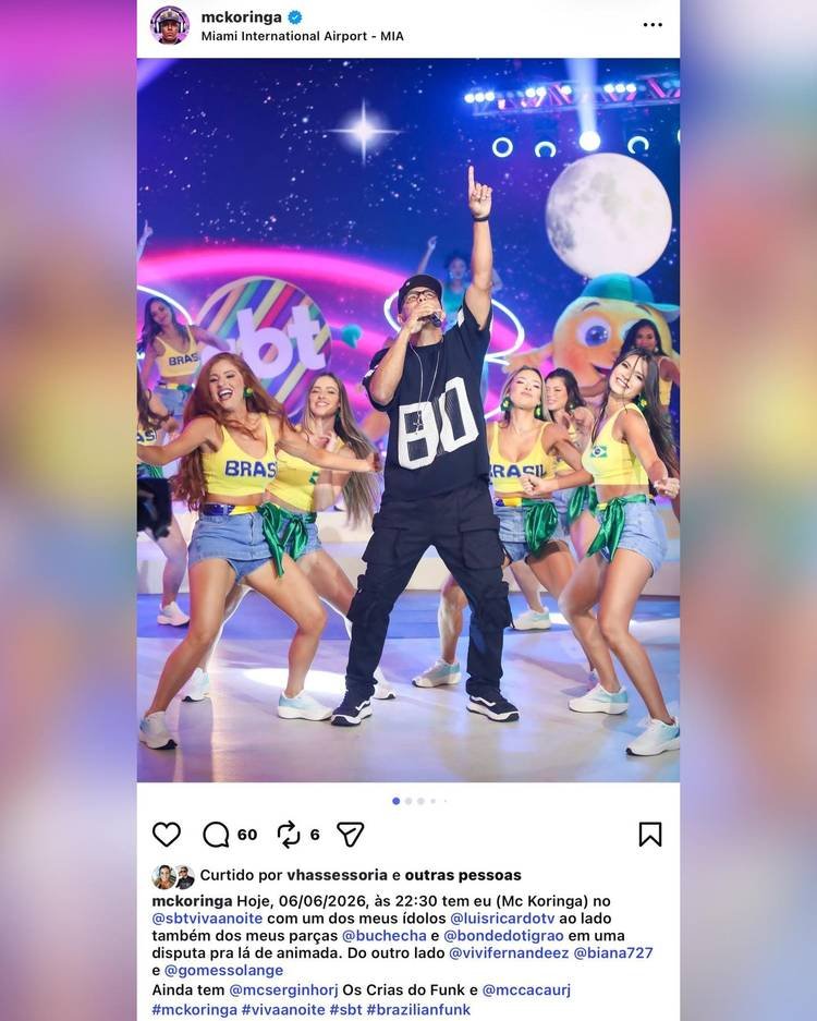 MC Koringa e artistas do funk garantem vice-liderança para o SBT com o programa 