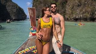 Alok e Romana Novais trocam beijos quentes em passeio rom�ntico; veja v�deo