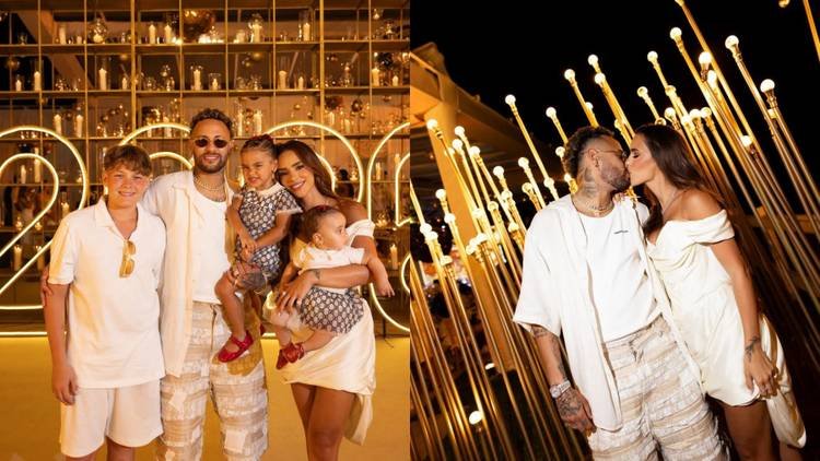 Festa luxuosa de Neymar no Ano-Novo: fam�lia, grifes e queima de fogos