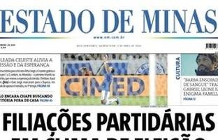 CONFIRA A CAPA DO ESTADO DE MINAS DO DIA 02/04/2026