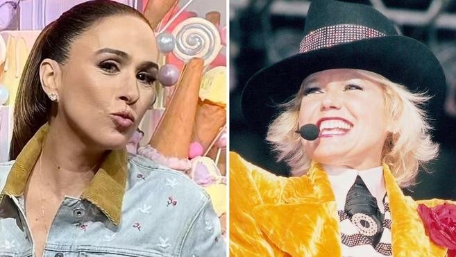 Tatá Werneck se surpreende com visita de Xuxa Meneghel à festa de Clara Maria