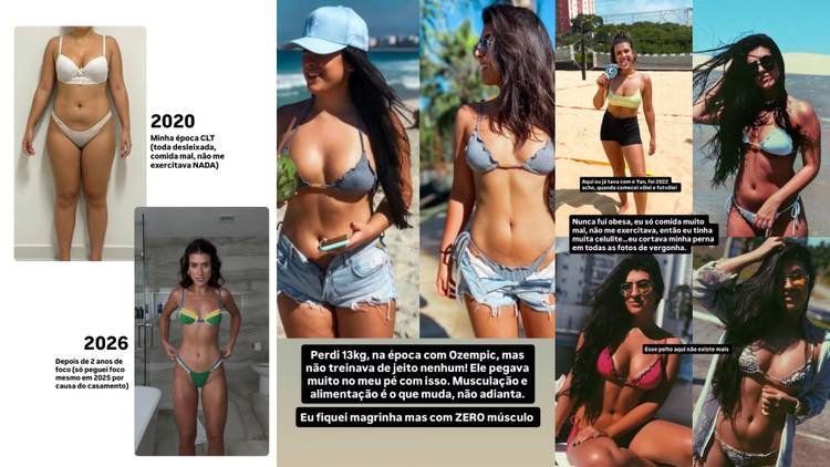 Luana Zucoloto relembrou sua evolução física