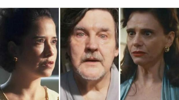 Helo�sa (Paloma Duarte), Matias (Ant�nio Calloni) e Violeta (Malu Galli) em Al�m da Ilus�o 
