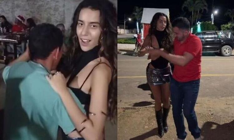 Marina Sena curte Natal em pared�o de forr� no interior de Minas Gerais