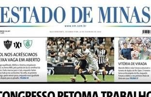 Confira a capa do Estado de Minas do dia 23/02/2026