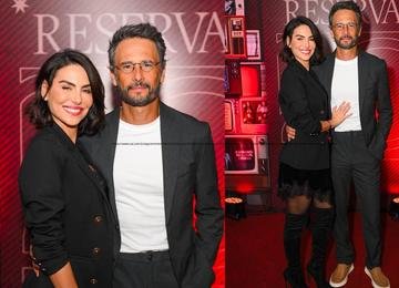 Rodrigo Santoro e a mulher surgem estilosos e roubam a cena em festa no Rio