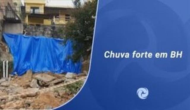 Muro cai por causa de chuva forte em BH